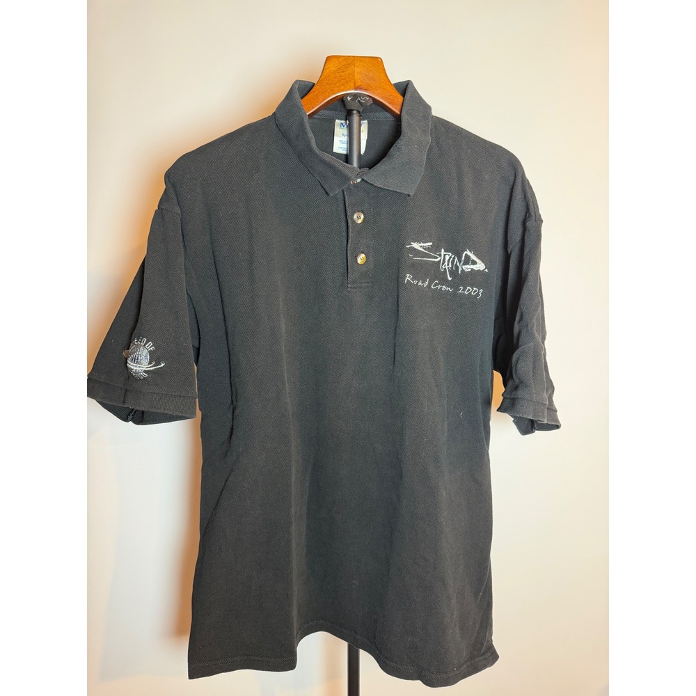 Vintage 2003 Staind Road Crew Concert Tour Polo Shirt Black XL M&O Knits Band
